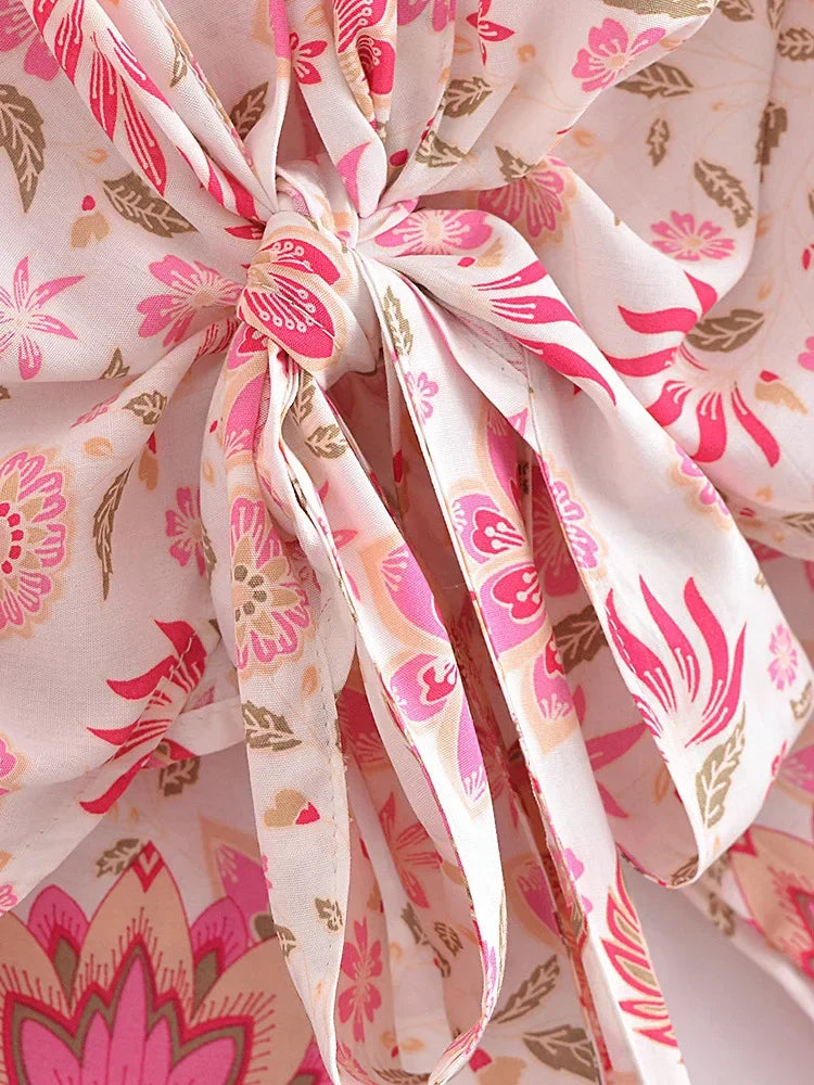 Cherished Bloom Boho Floral Print Crop Top