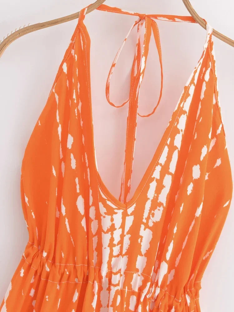 Tangerine Tide Boho Maxi Dress