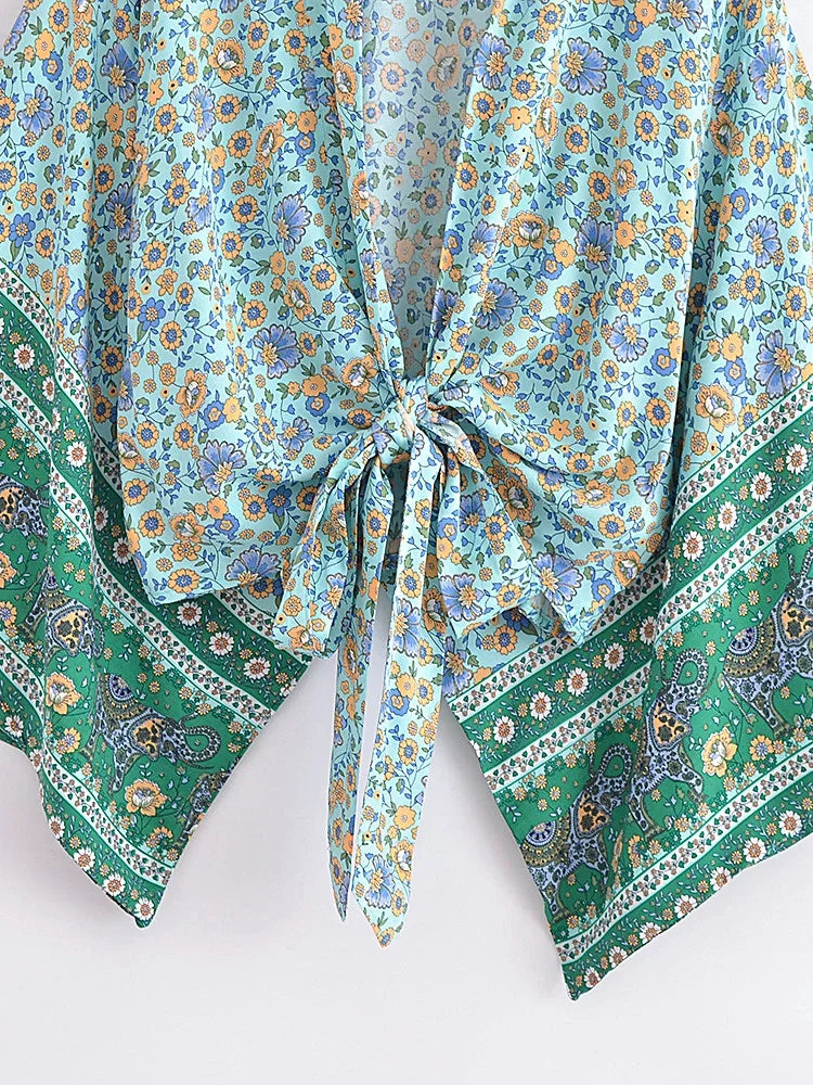 Juniper Dream Boho Floral Print Crop Top