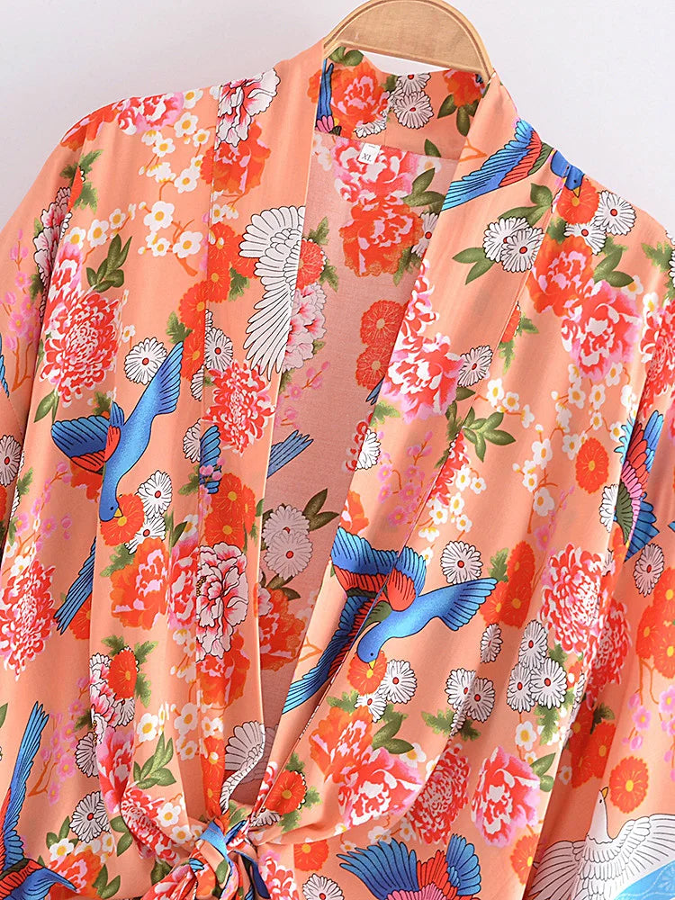 Pink Freebird Boho Floral Print Crop Top