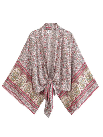 Rosewater Bloom Boho Floral Print Crop Top