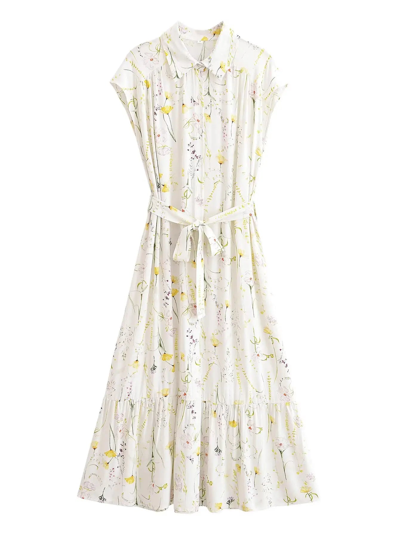 Poetic Blooms Floral Print Maxi Dress