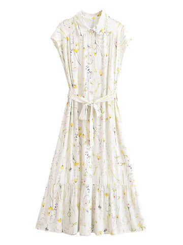 Poetic Blooms Floral Print Maxi Dress