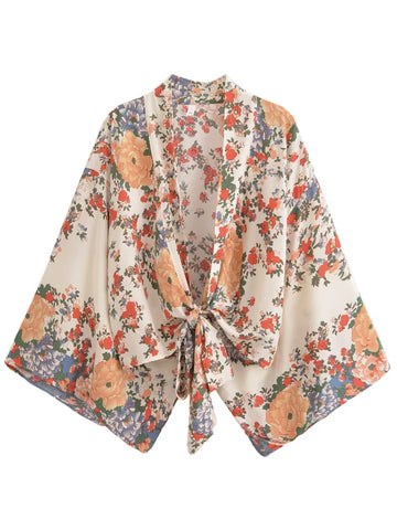 Whispering Blooms Boho Floral Print Crop Top