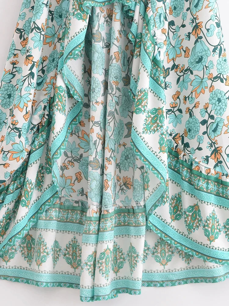 Floral Bliss Boho Floral Print Maxi Skirt