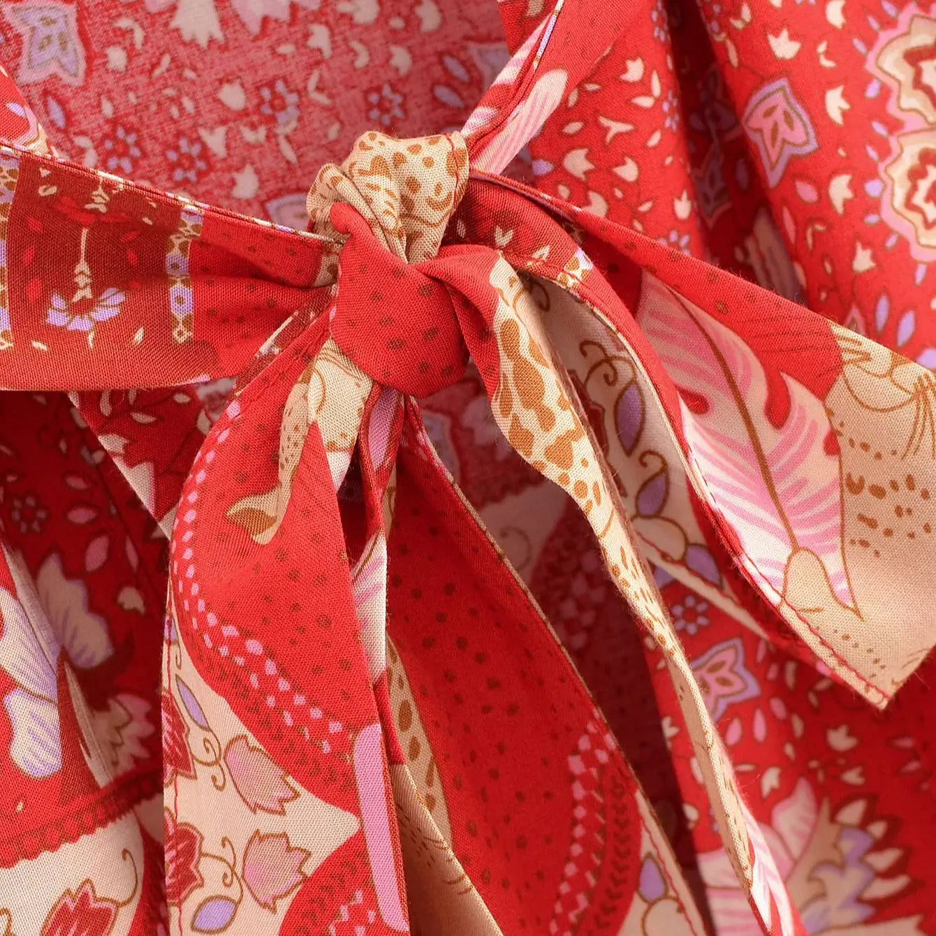 Wild Savannah Boho Floral Print Short Robe