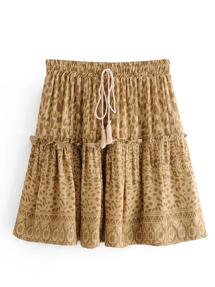 Wanderwild Leopard Print Mini Skirt