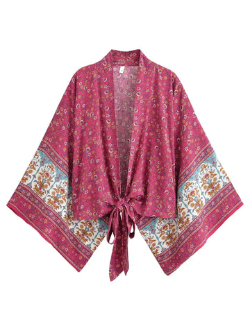 Roseberry Bloom Boho Floral Print Crop Top