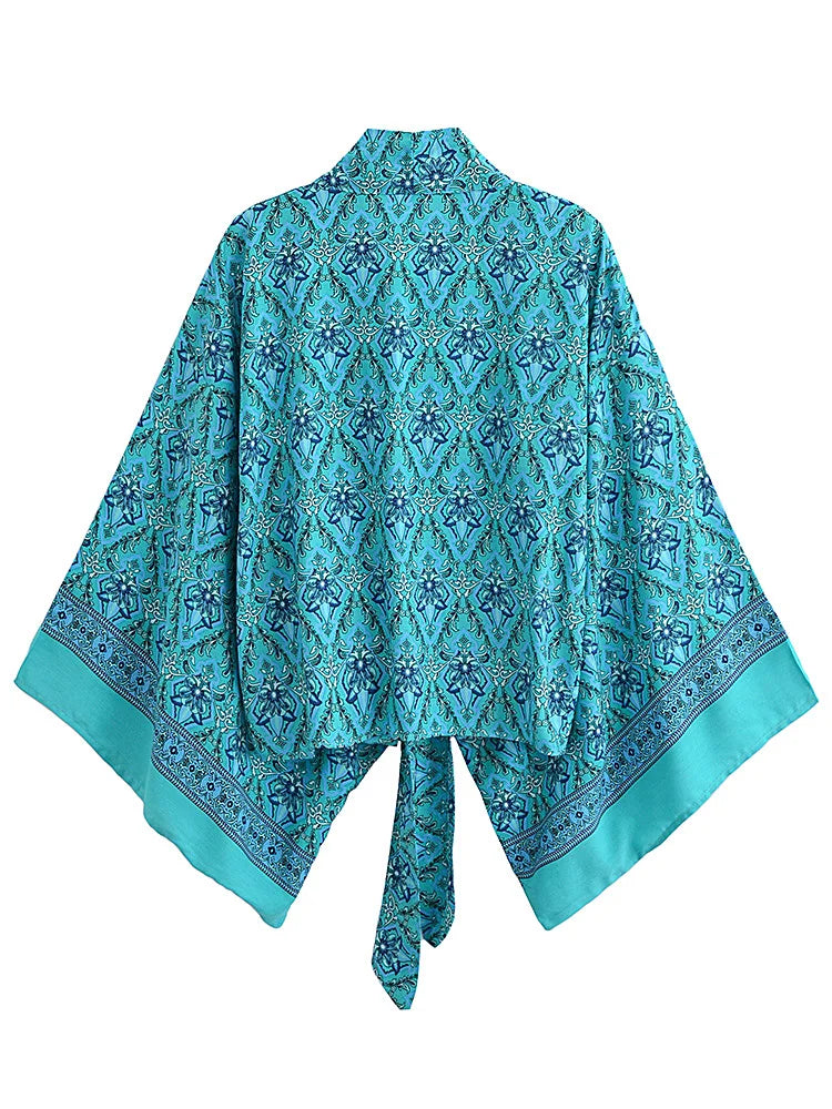 Moonstone Meadow Boho Floral Print Crop Top