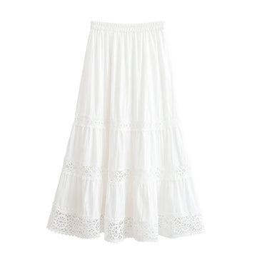 Morning Veil Boho Midi Skirt