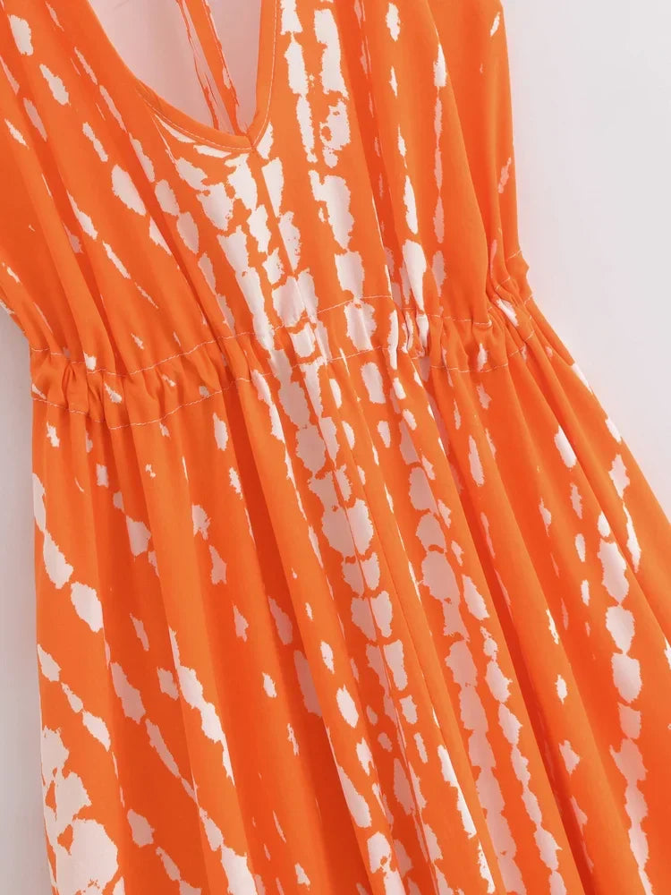 Tangerine Tide Boho Maxi Dress