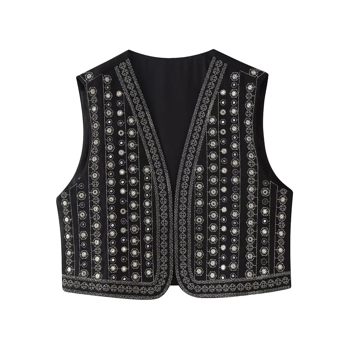 Twilight Boho Sequin Embroidered Vest