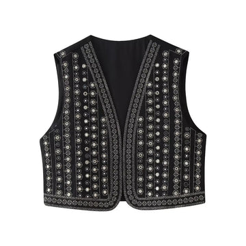 Twilight Boho Sequin Embroidered Vest