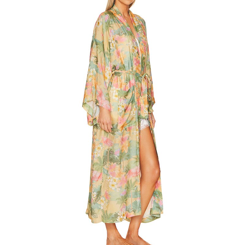 Palm Beach Boho Floral Print Maxi Robe