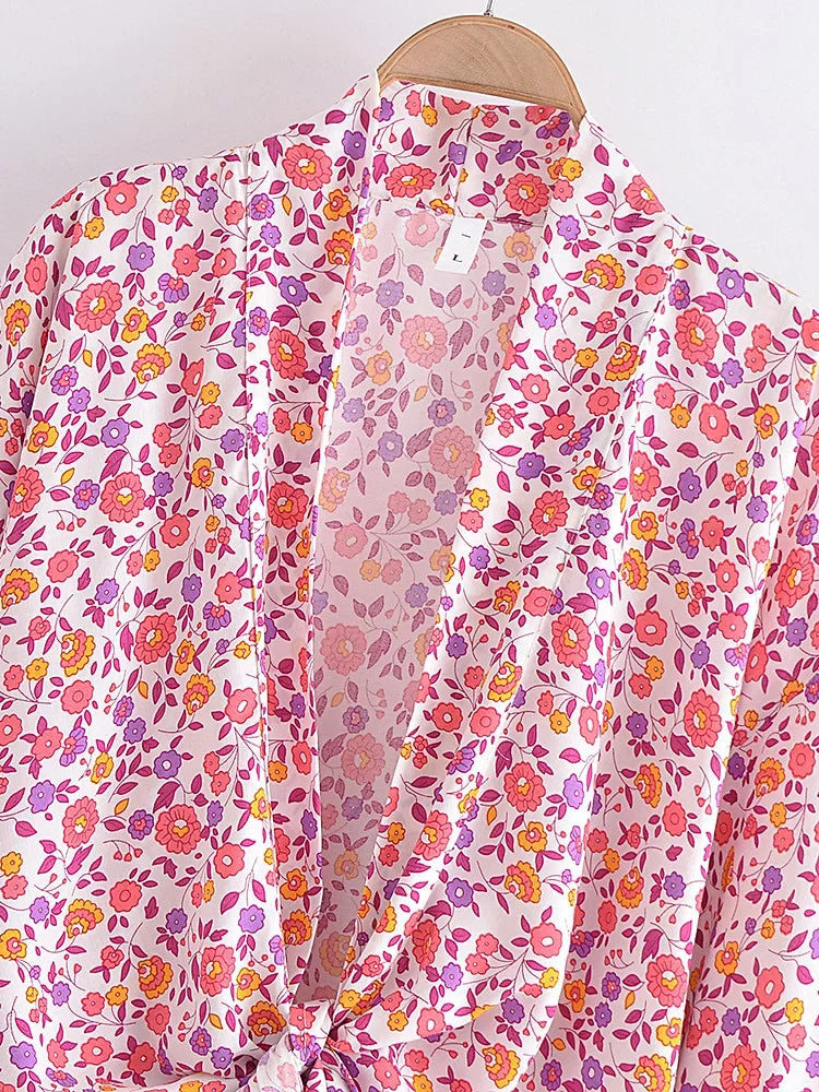 Blushing Petal Boho Floral Print Crop Top