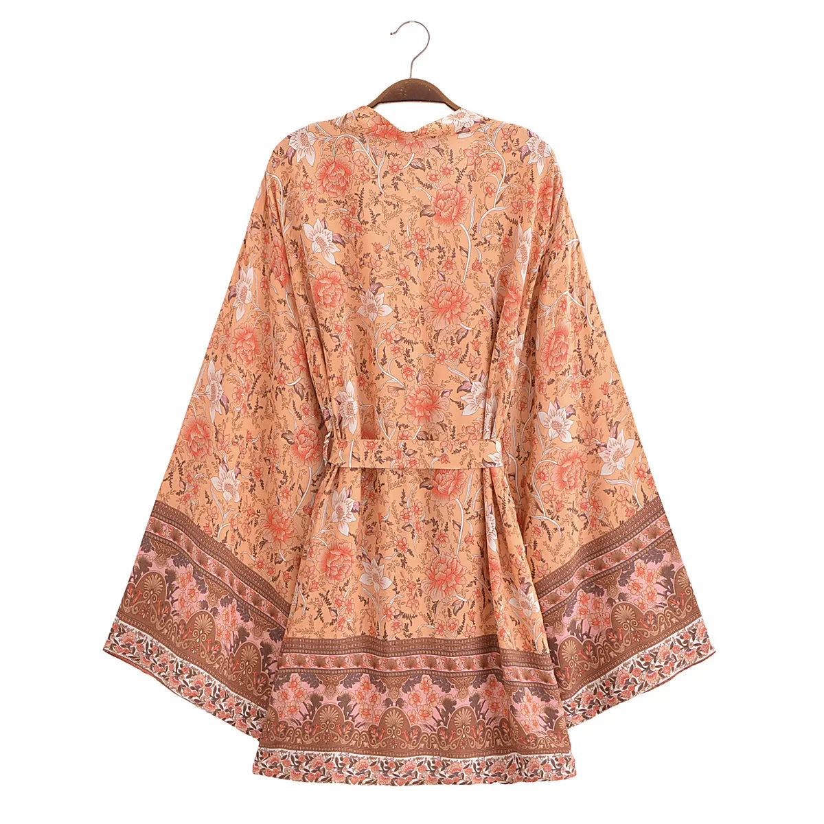 Royal Rose Boho Floral Print Short Robe