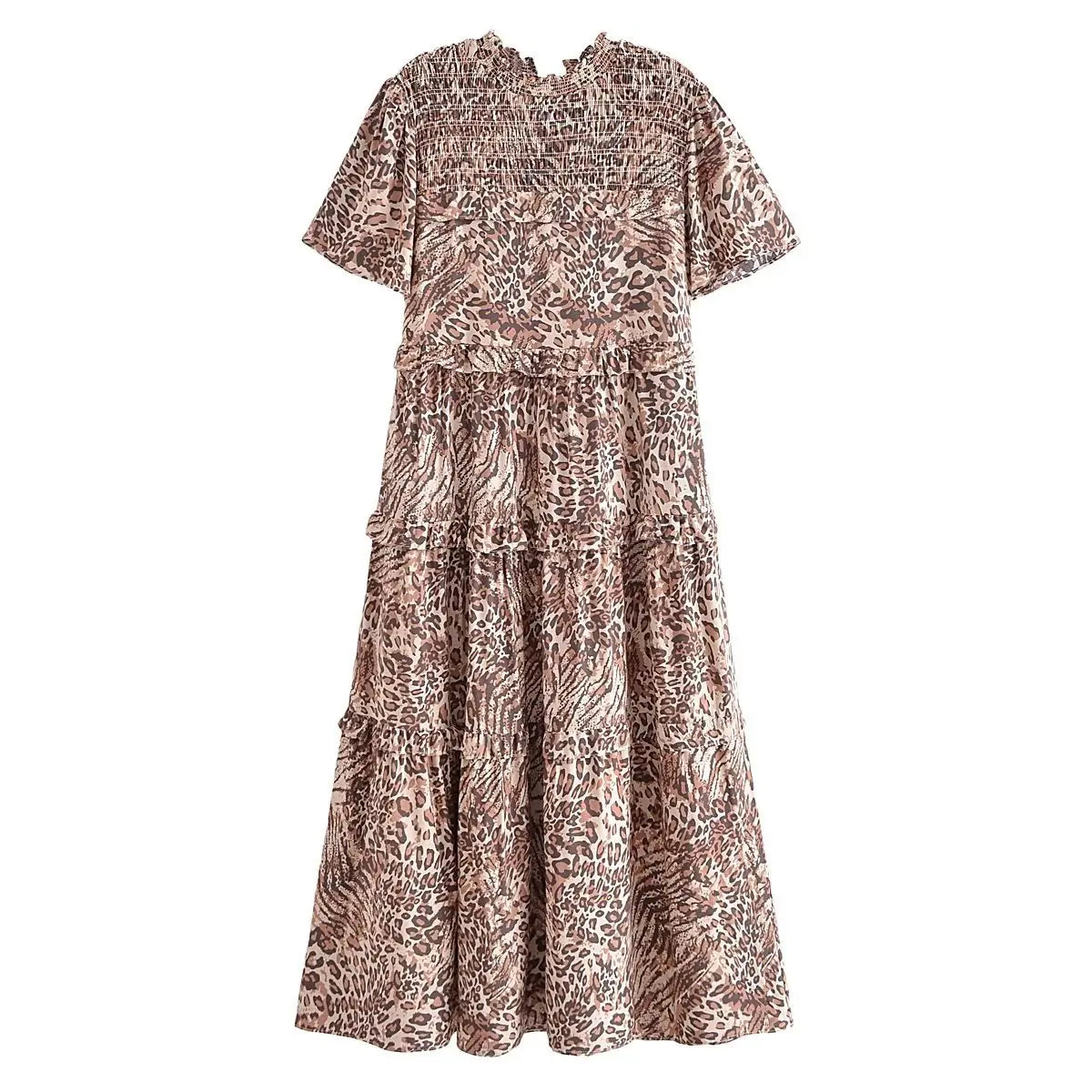 Leopard Dreams Boho Midi Dress