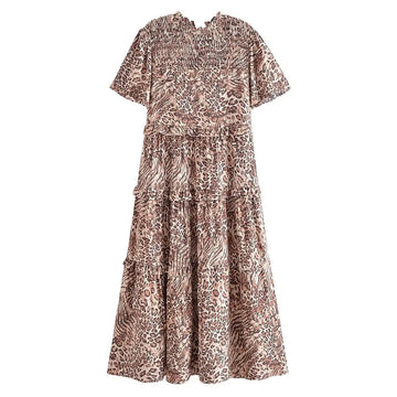 Leopard Dreams Boho Midi Dress