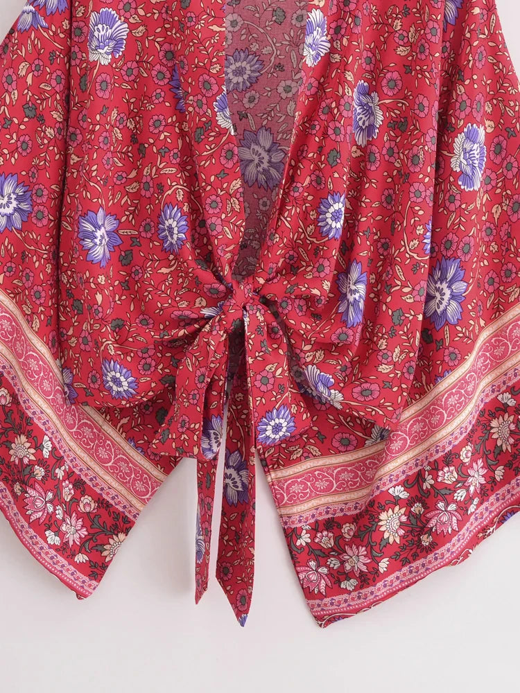 Heartfelt Blooms Boho Floral Print Crop Top