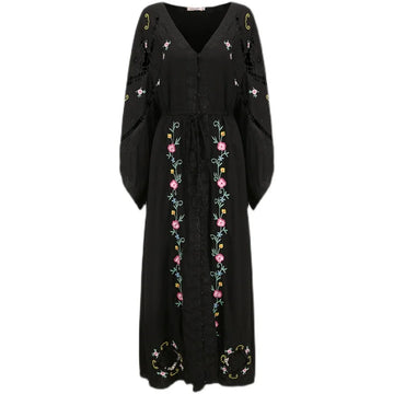 Enchanted Eve Floral Embroidered Maxi Dress