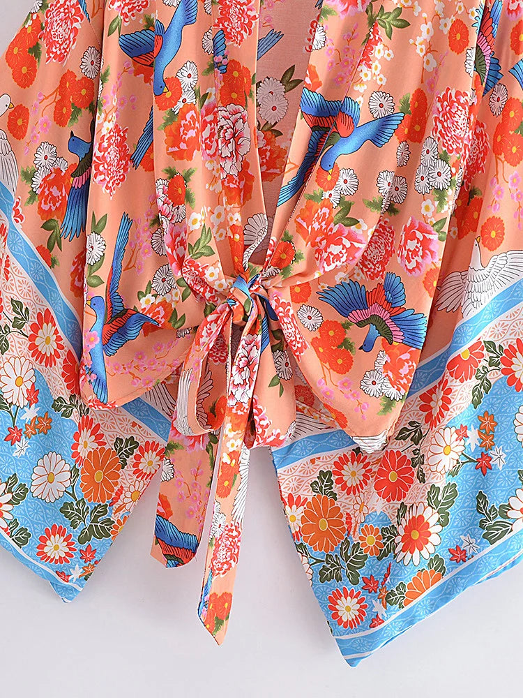 Pink Freebird Boho Floral Print Crop Top