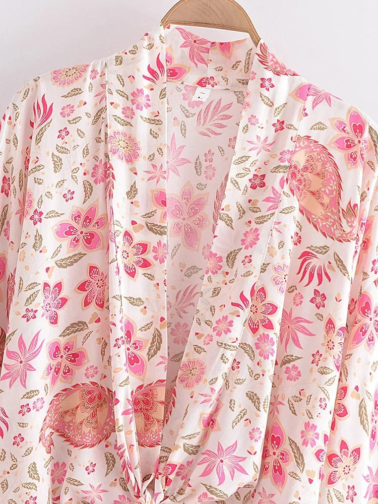 Cherished Bloom Boho Floral Print Crop Top