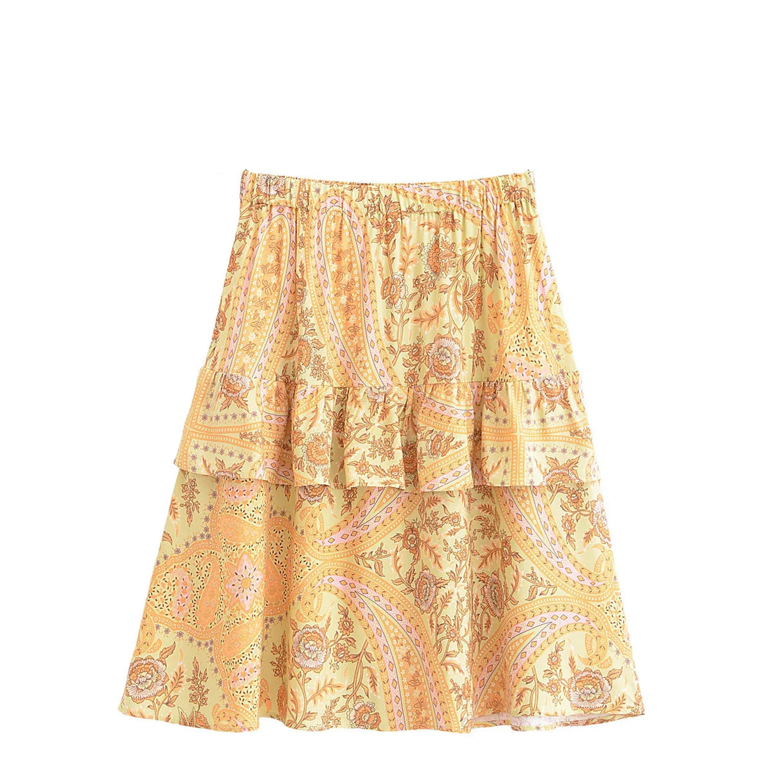 Sun-Kissed Bloom Boho Floral Print Mini Skirt