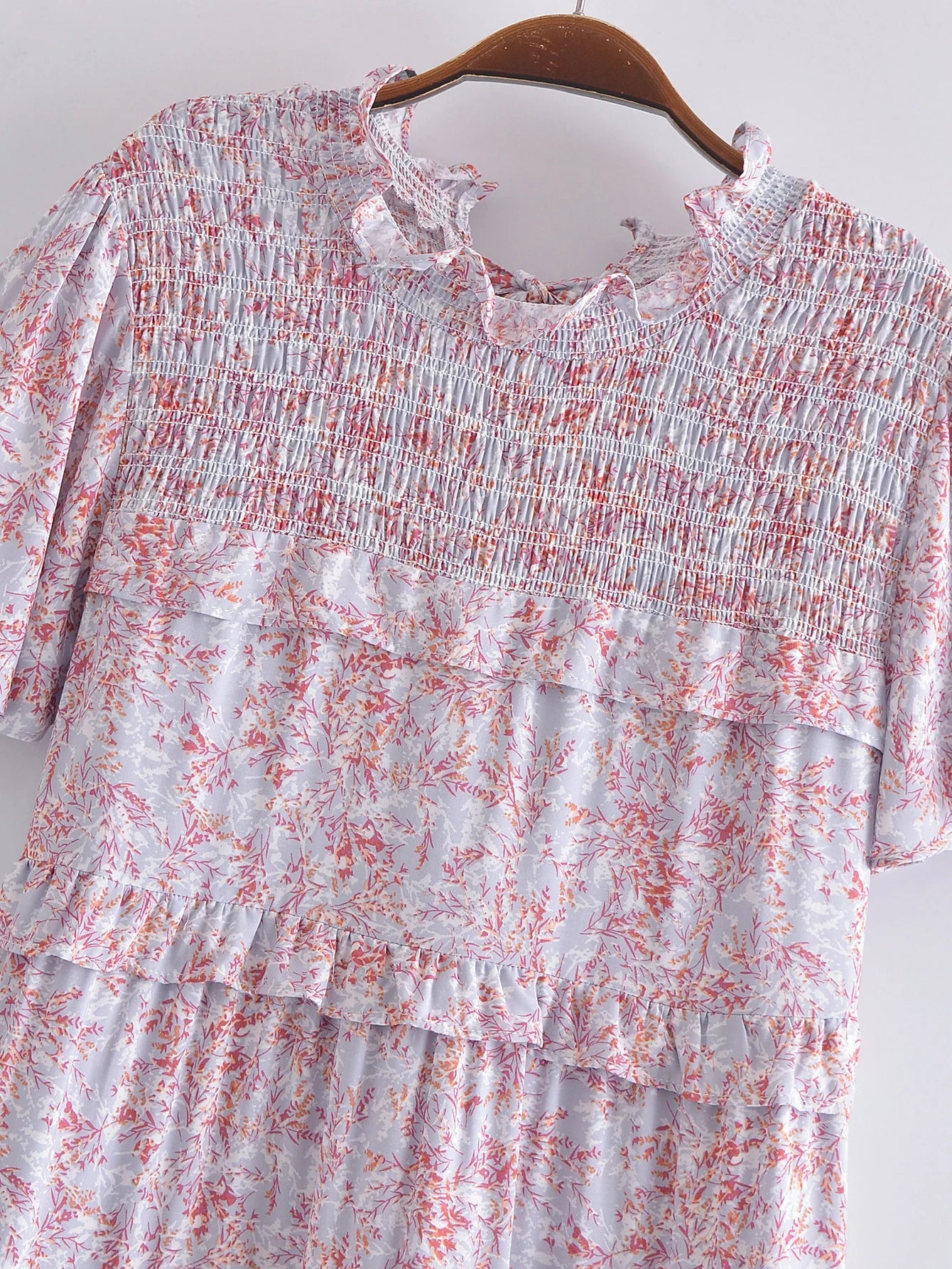 Misty Heather Boho Floral Print Midi Dress