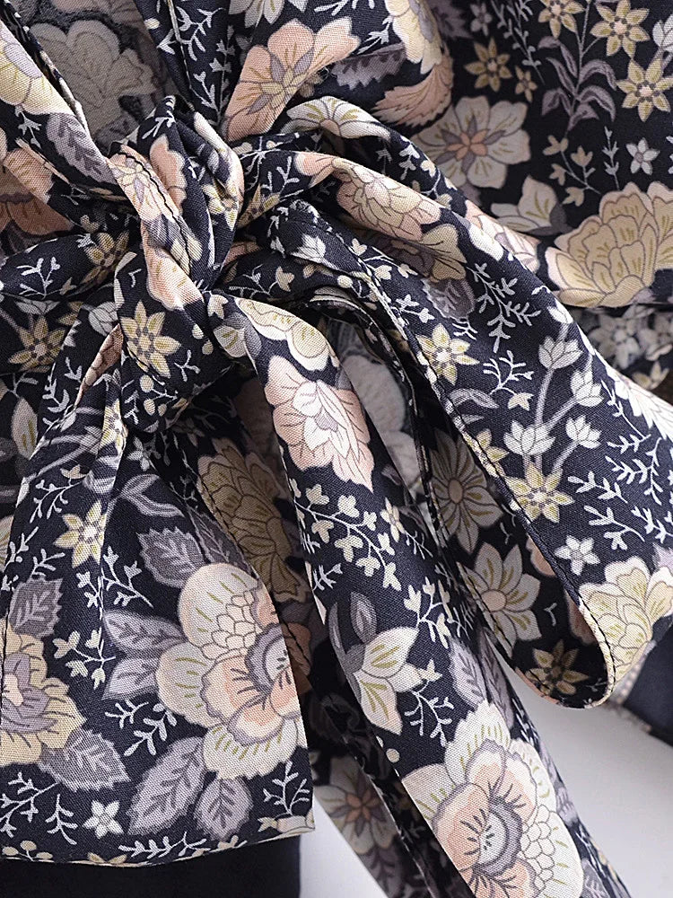 Moonlit Bloom Boho Floral Print Crop Top