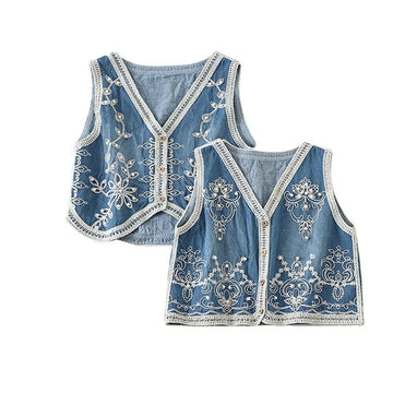 Pearl Dreams Boho Embroidered Vest