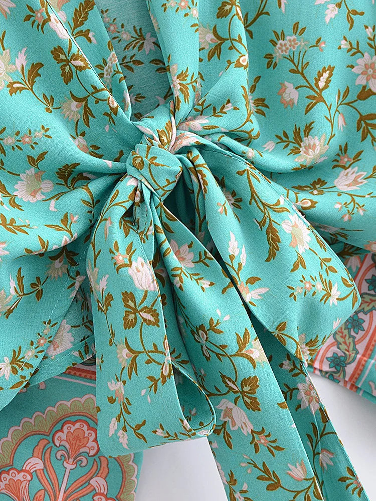 Ethereal Blooms Boho Floral Print Crop Top