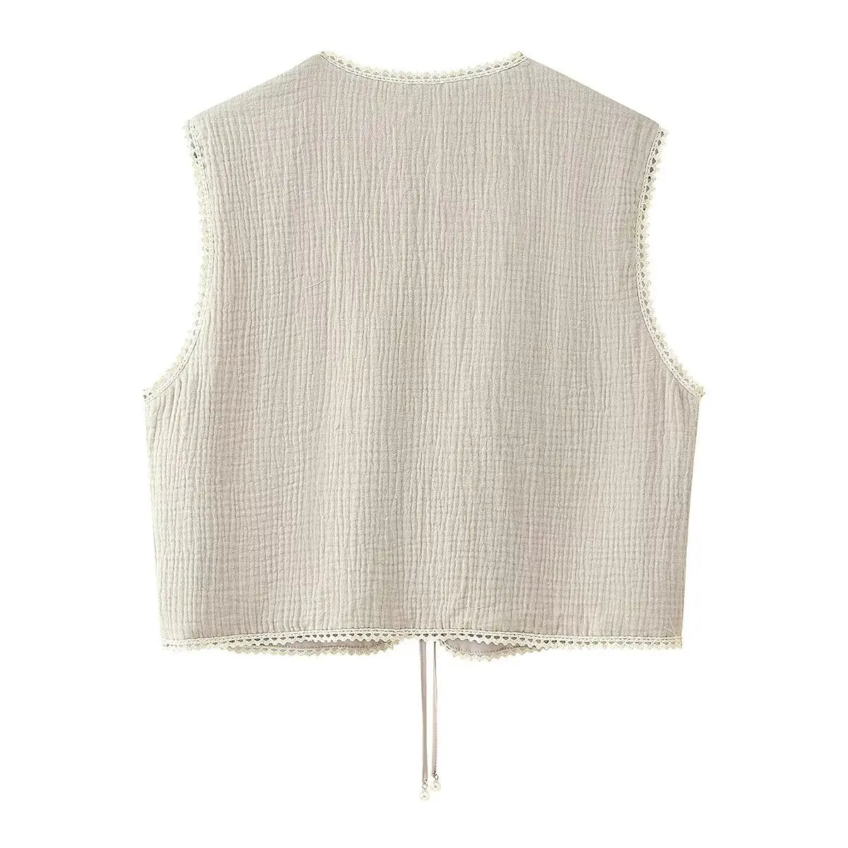 Sandy Bloom Boho Floral Embroidered Vest