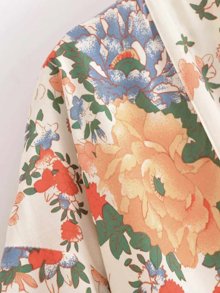 Whispering Blooms Boho Floral Print Crop Top