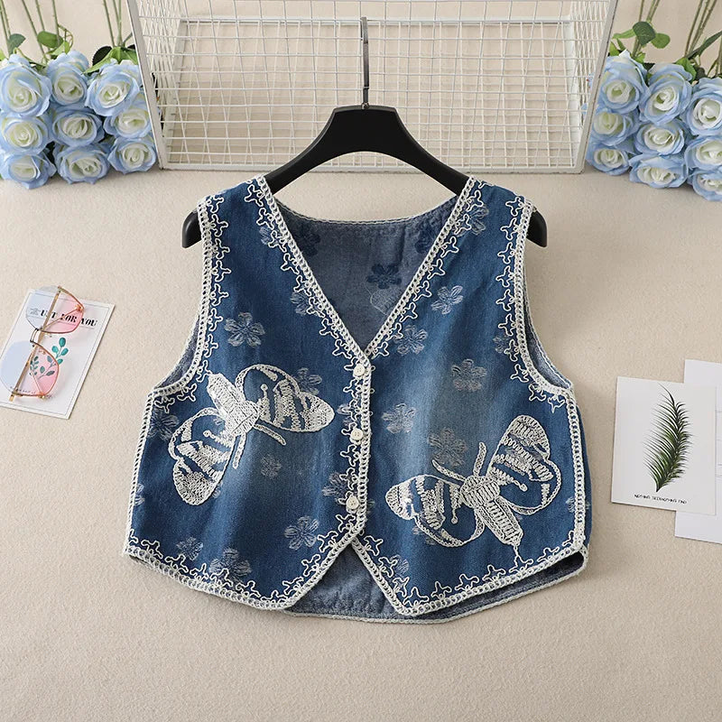 Garden Dreams Boho Embroidered Sequin Vest