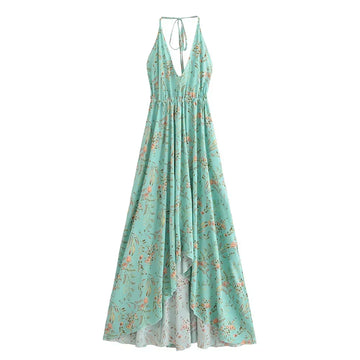 Whispers of Romance Boho Floral Print Maxi Dress