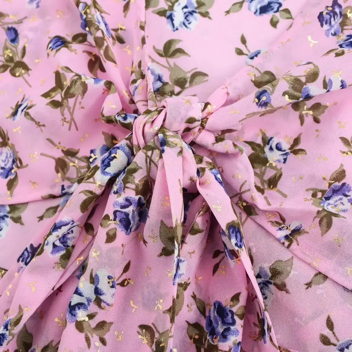 Rosy Bloom Boho Floral Print Semi-Sheer Crop Top