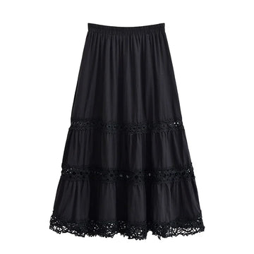Moonlit Veil Boho Midi Skirt