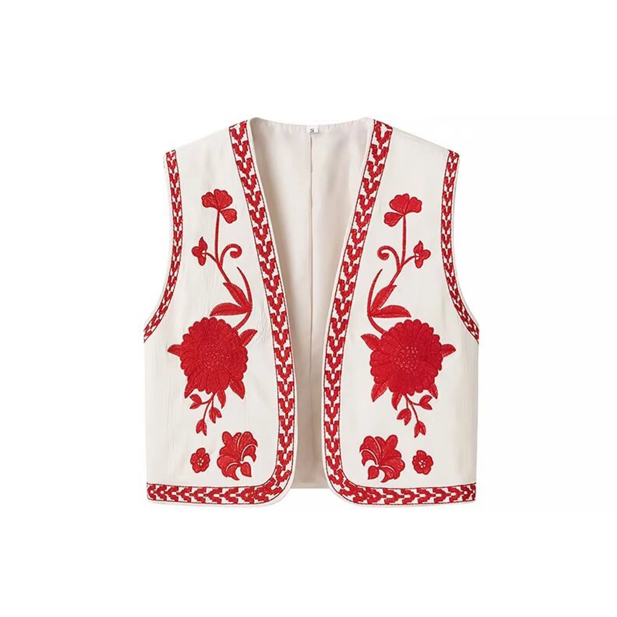 Ruby Bloom Boho Floral Embroidered Vest