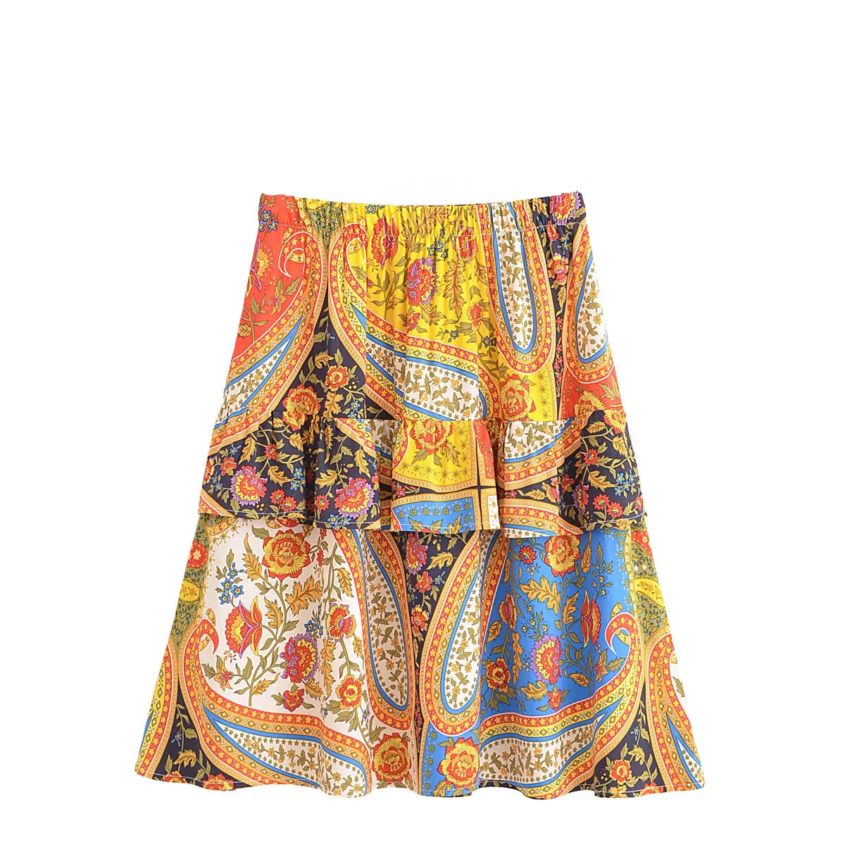 Festival Spirit Boho Floral Print Mini Skirt