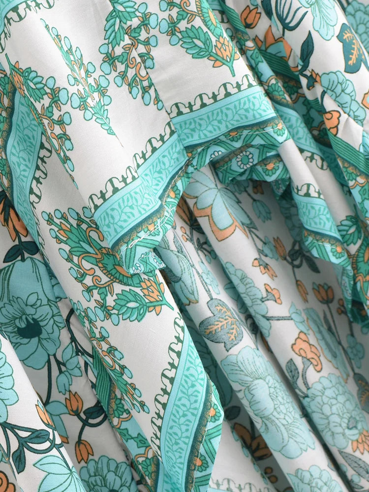 Floral Bliss Boho Floral Print Maxi Skirt