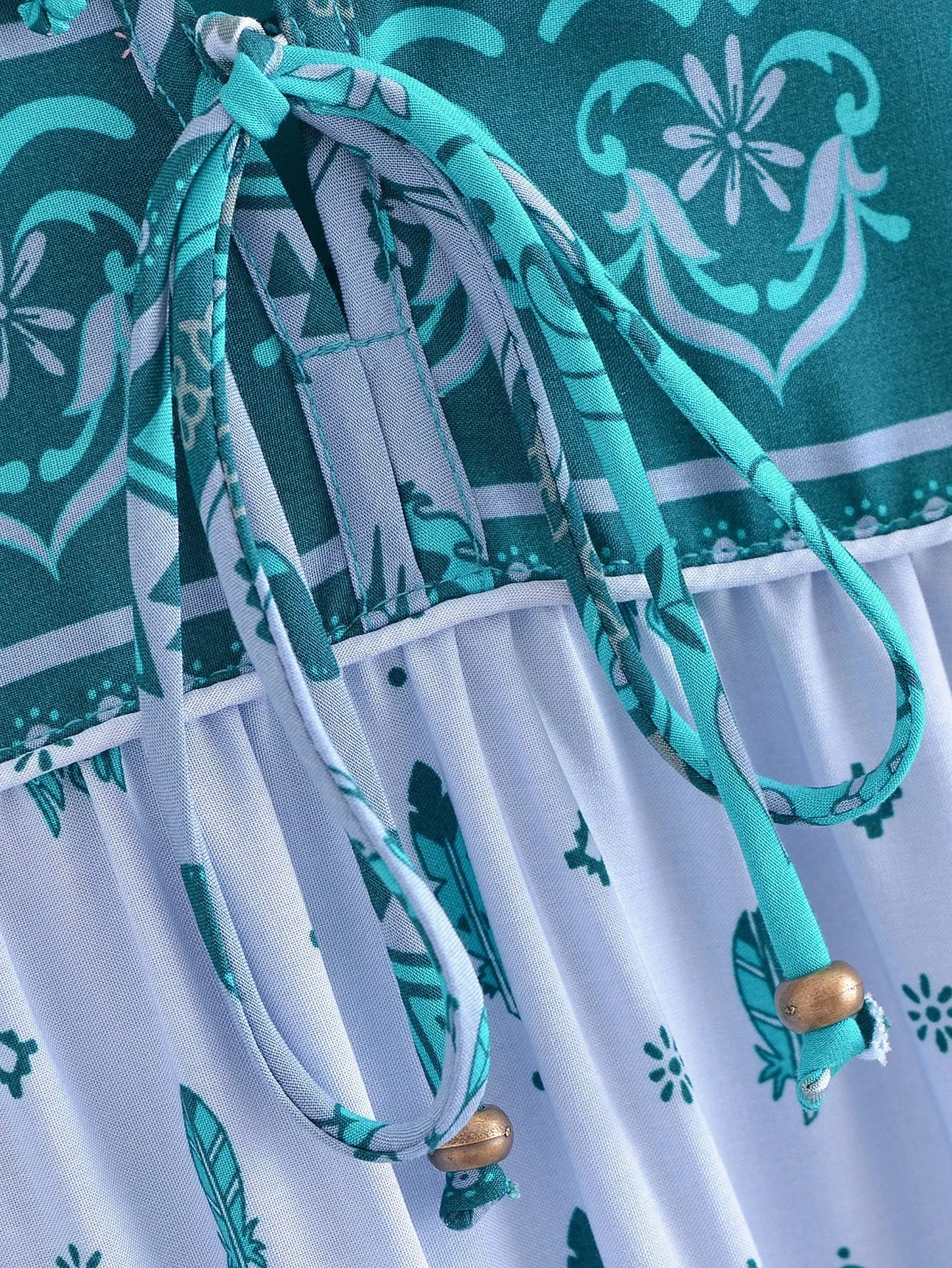 Ethereal Gypsy Feather Boho Floral Long Sleeve Maxi Dress