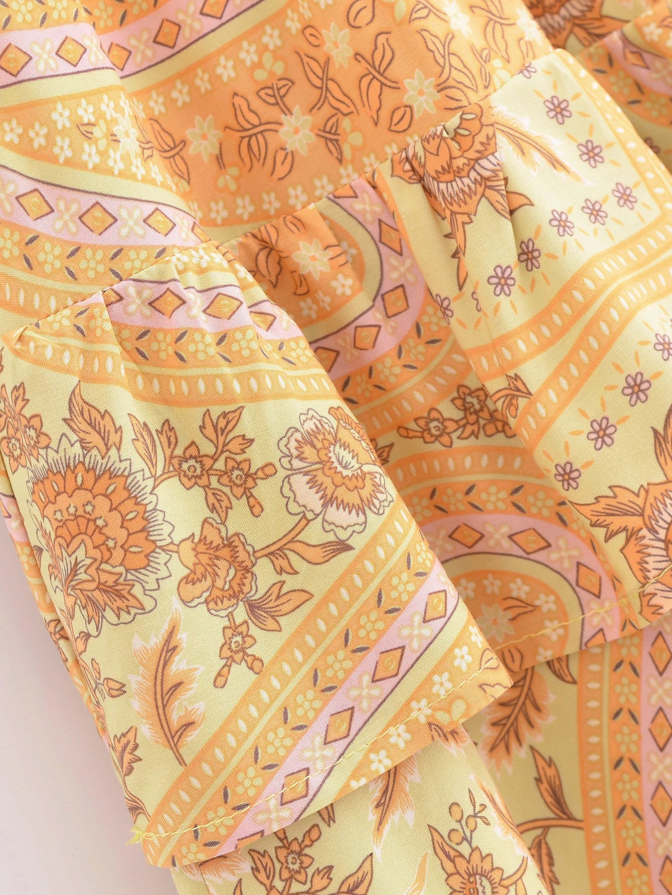 Sun-Kissed Bloom Boho Floral Print Mini Skirt