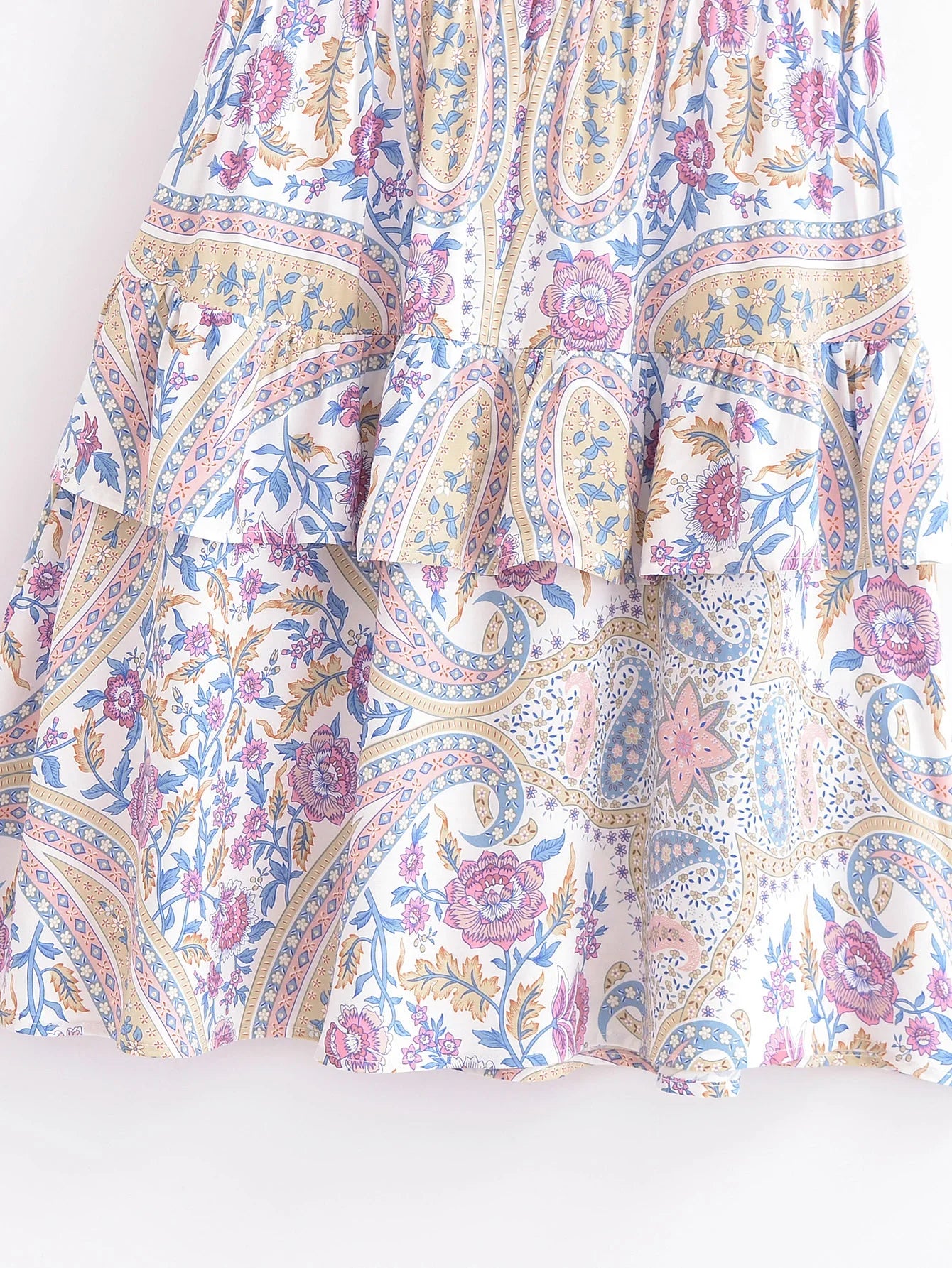 Lavender Daydream Boho Floral Print Mini Skirt