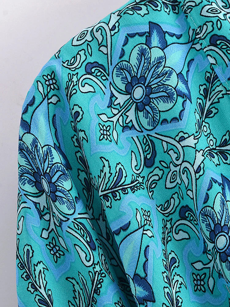 Moonstone Meadow Boho Floral Print Crop Top