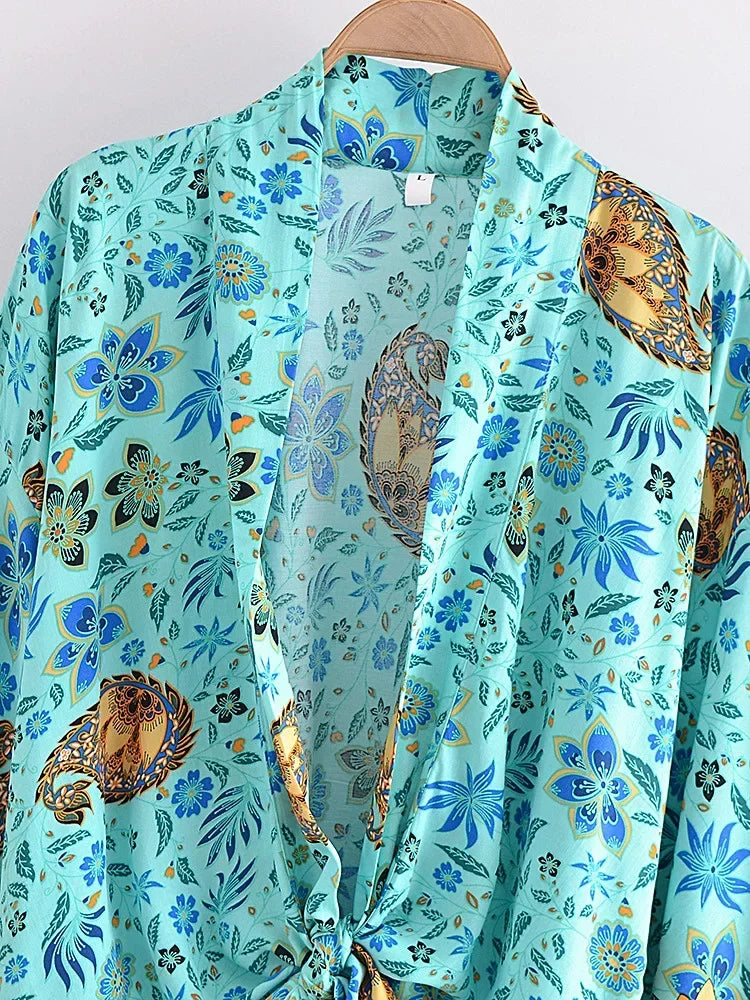 Serenity Bloom Boho Floral Print Crop Top