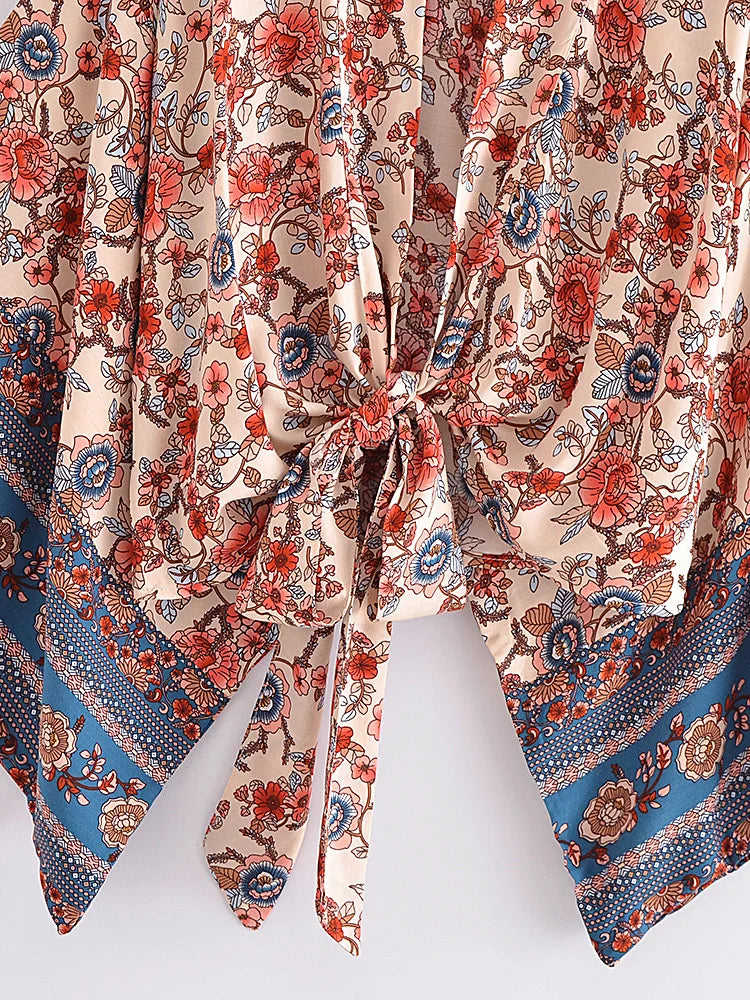 Desert Rose Boho Floral Print Crop Top