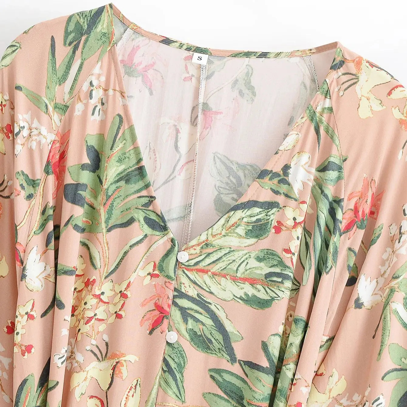Blushed Dusk Boho Floral Print Long Sleeve Maxi Dress
