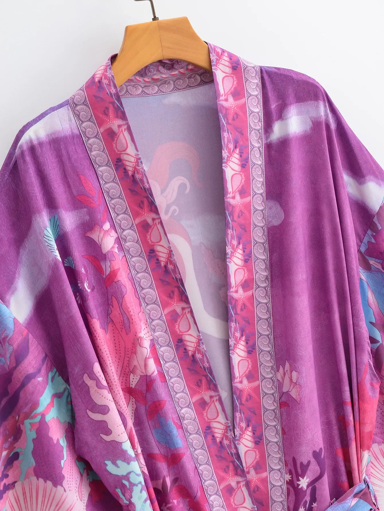 Mermaid Paradise Boho Maxi Kimono Robe