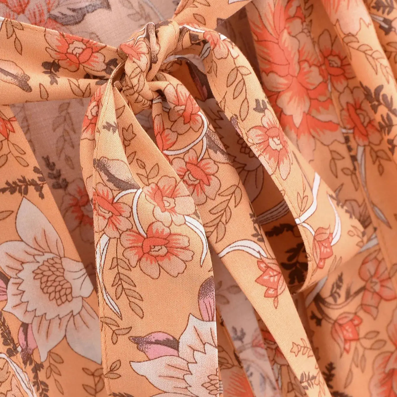 Royal Rose Boho Floral Print Short Robe