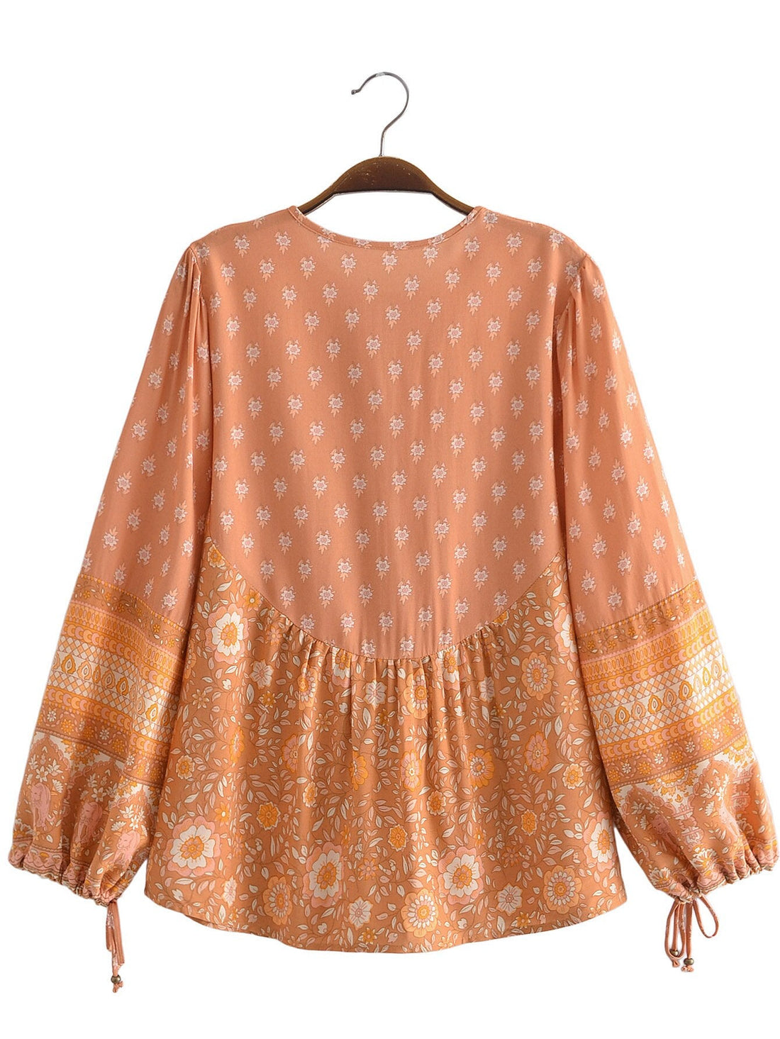 Sienna Sands Boho Floral Print Long Sleeve Blouse